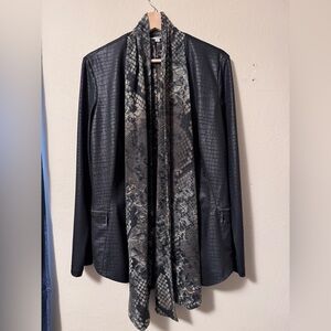 Alberto Makali croc embossed  faux leather jacket with contrast lapel Size Large